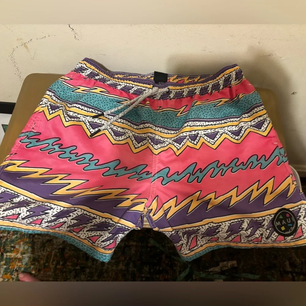 Maui & sons Pink and Purple Patterned Swim Shorts Maui and Sons swim trunks